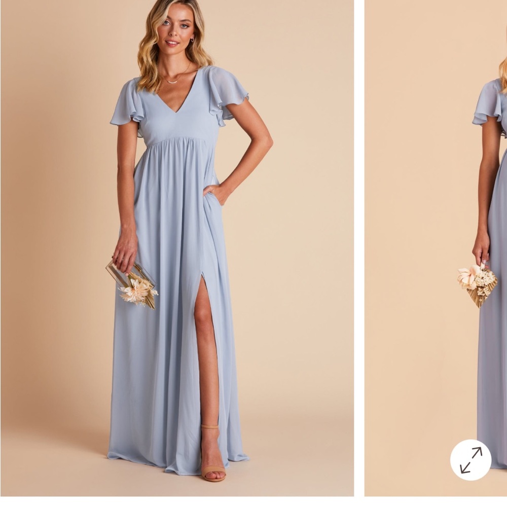 Birdy Grey Hannah empire dress Dusty Blue Maxi Dress (bump friendly)